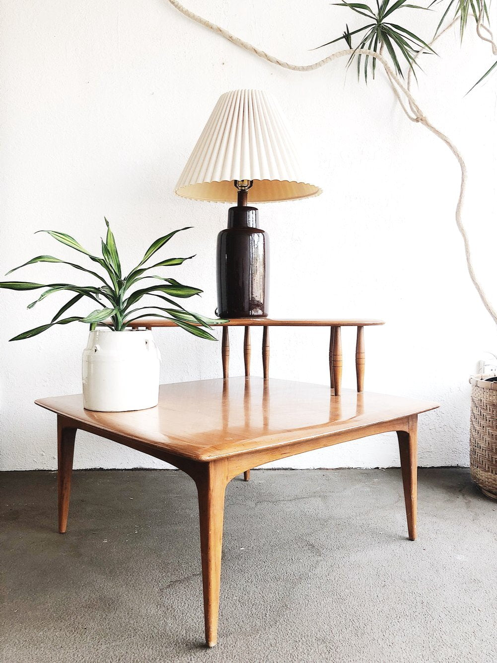 Mid Century Tiered Corner Table