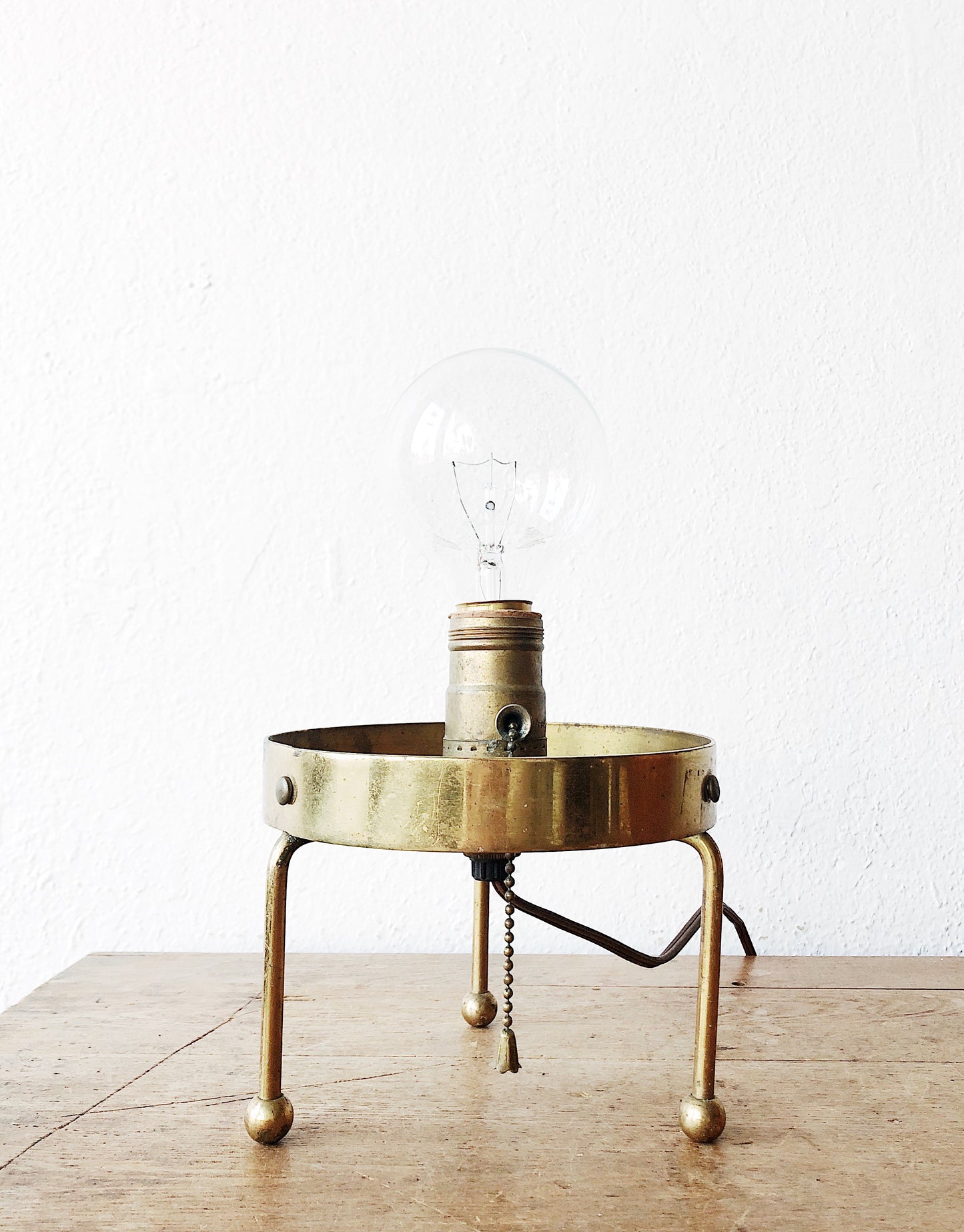 Vintage Mid Century Amber Lamp