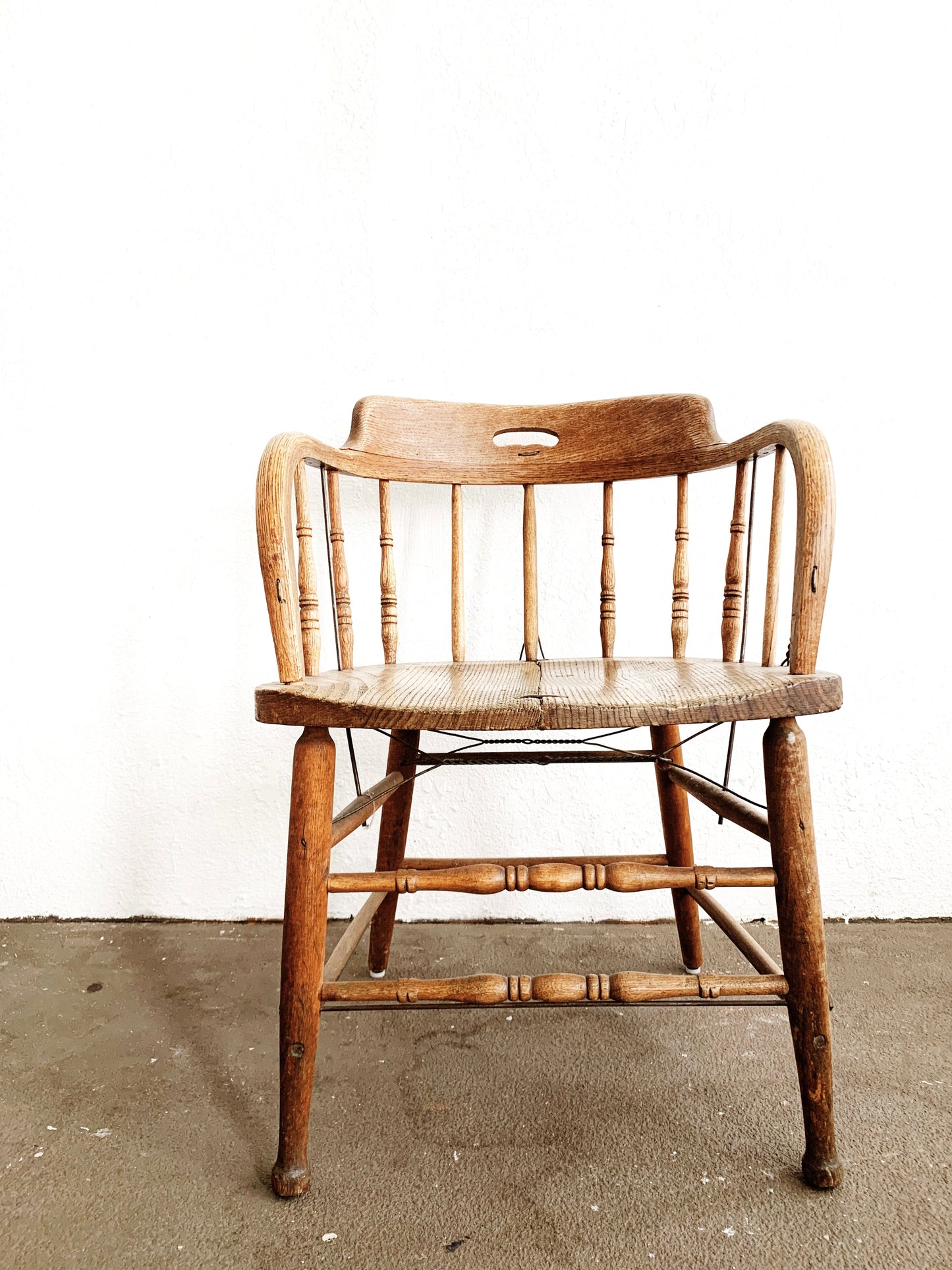 Antique Oak Captains Chair