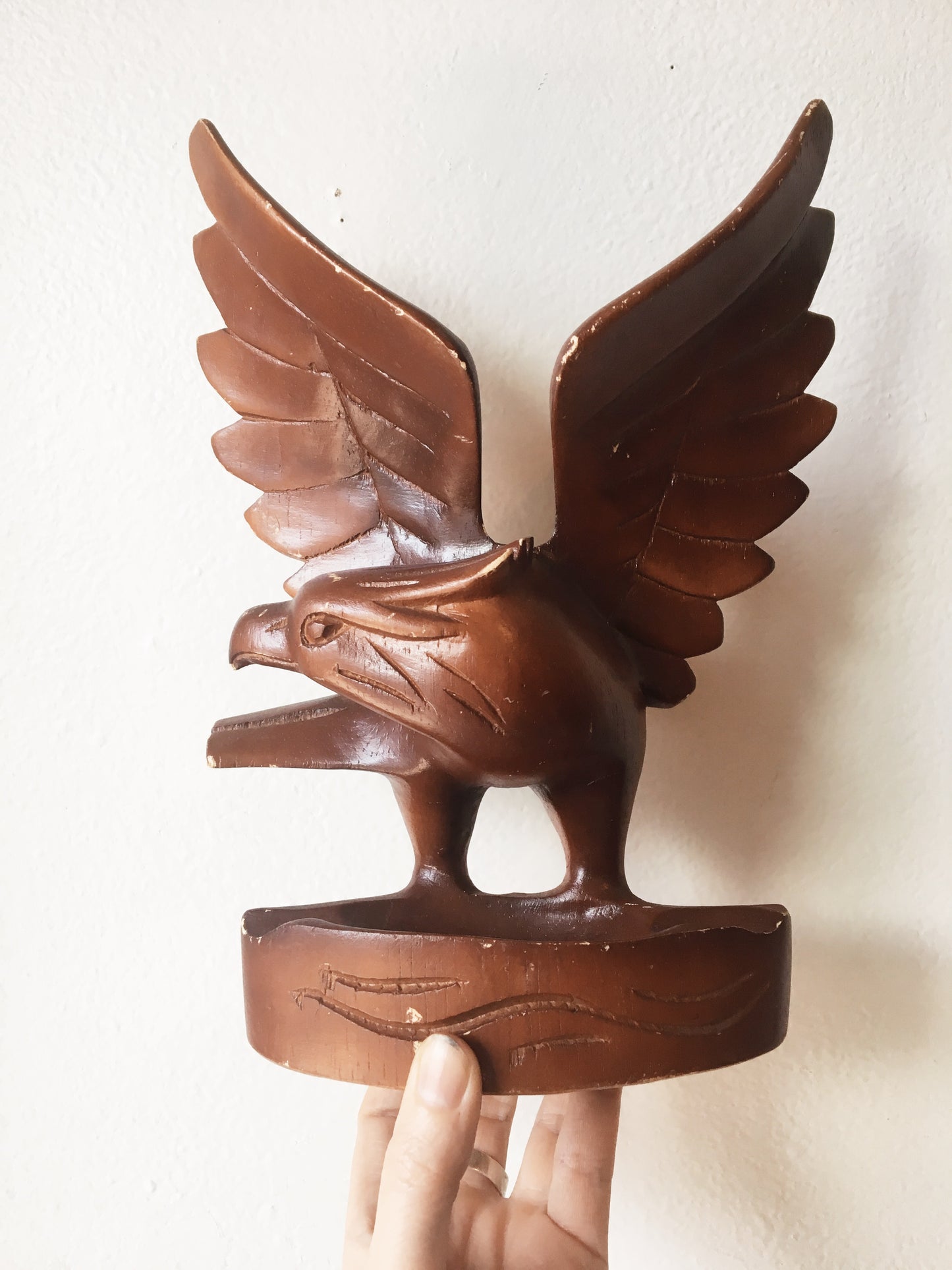 Vintage Wooden Eagle Catchall