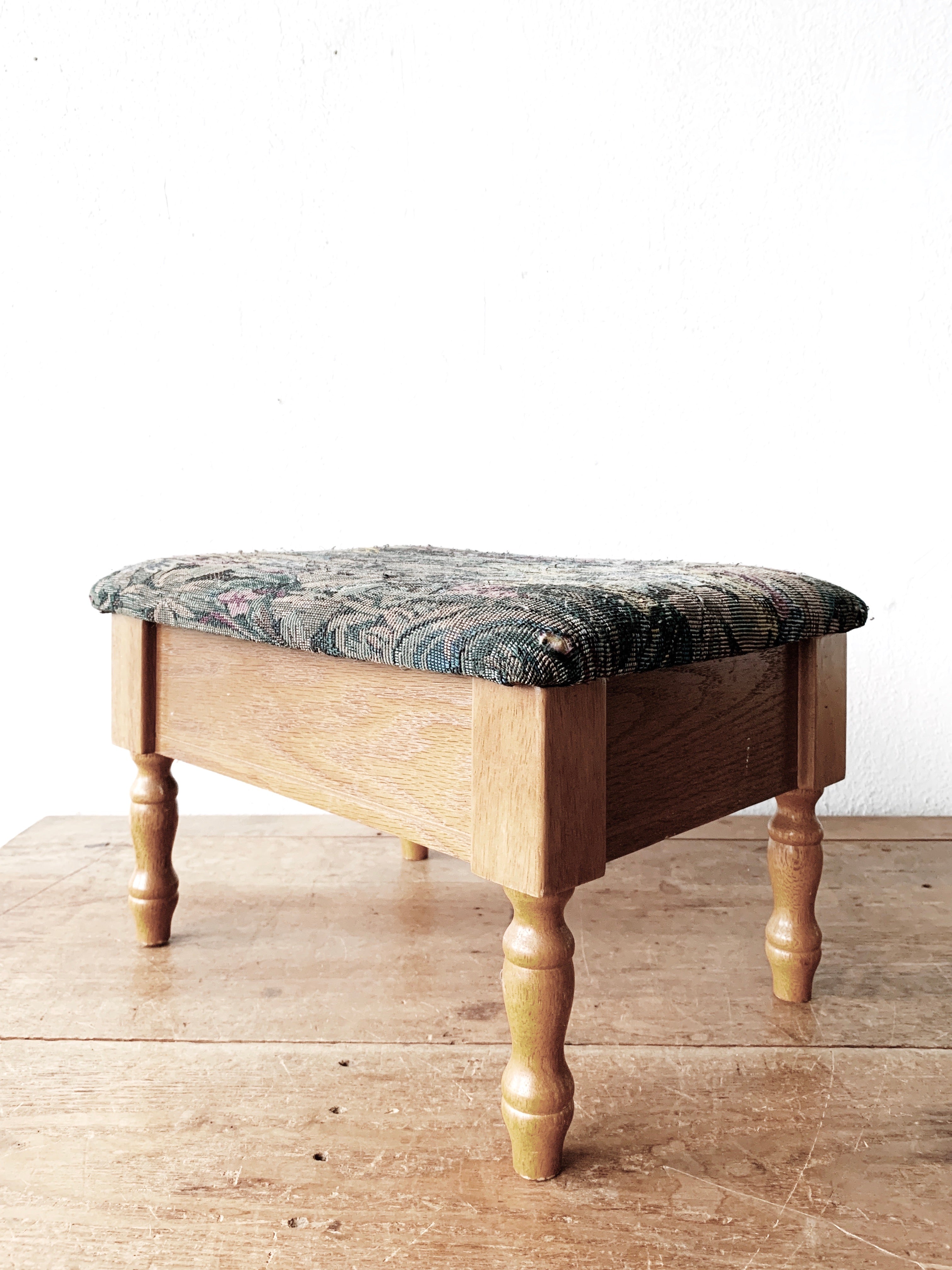 Antique tapestry online footstool