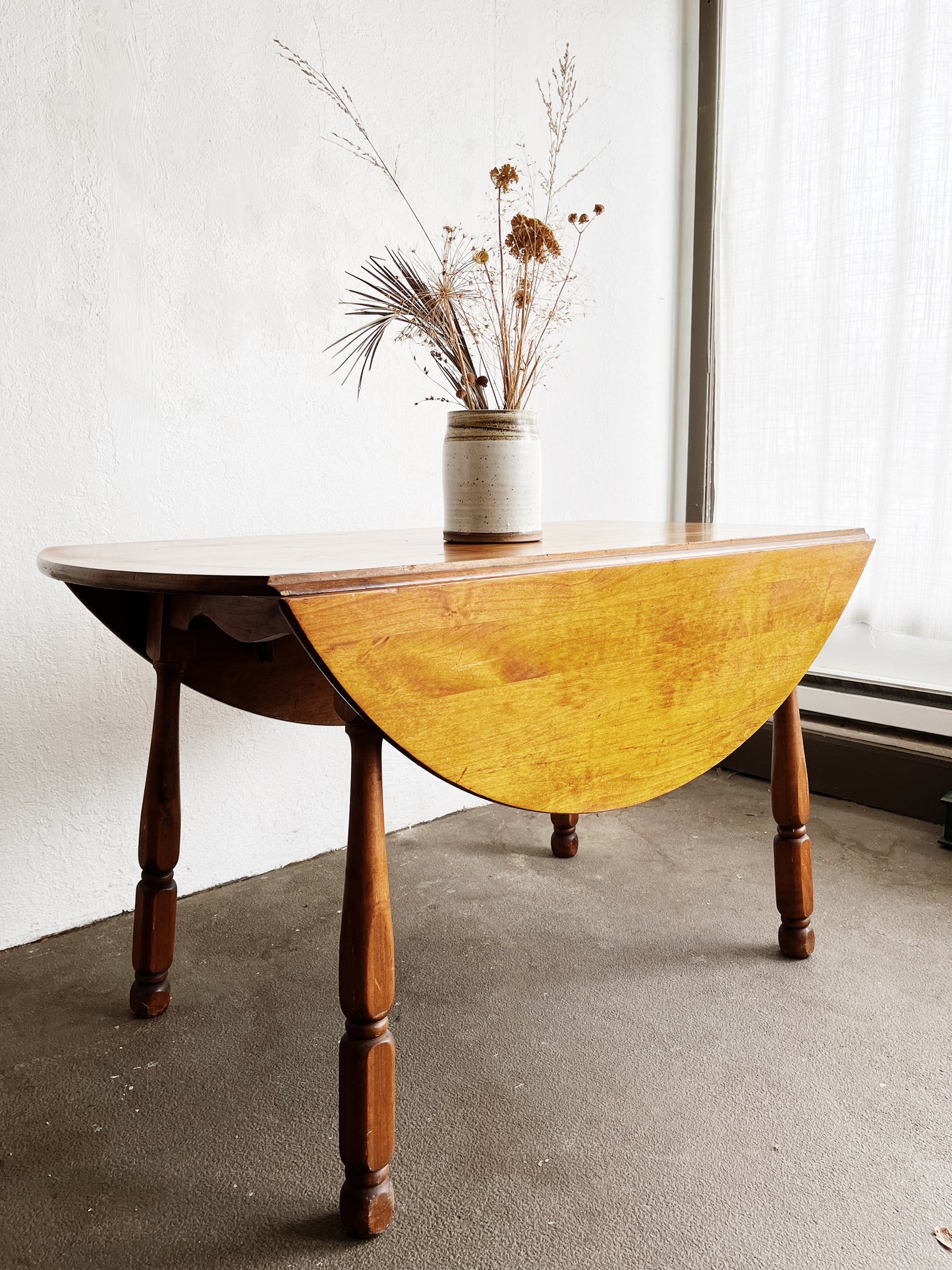 Vintage Round Drop Leaf Table