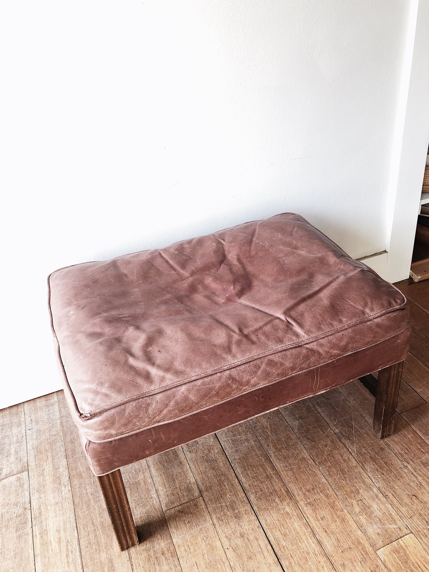 Vintage Leather Ottoman