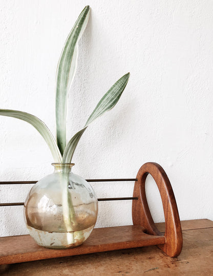 Vintage MCM Teak and Brass Book Rack