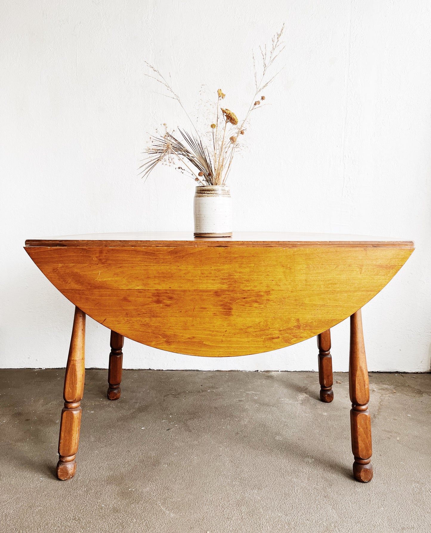 Vintage Round Drop Leaf Table