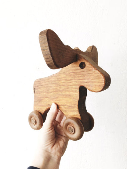 Vintage Moose Push Toy