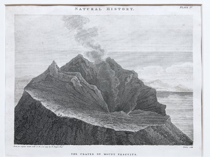 Antique 1800s Volcano Etching