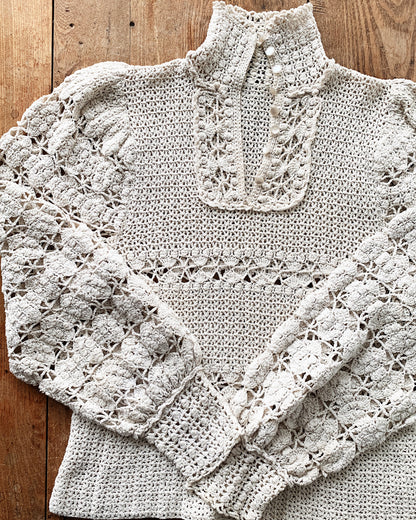 Vintage Cotton Crochet Sweater