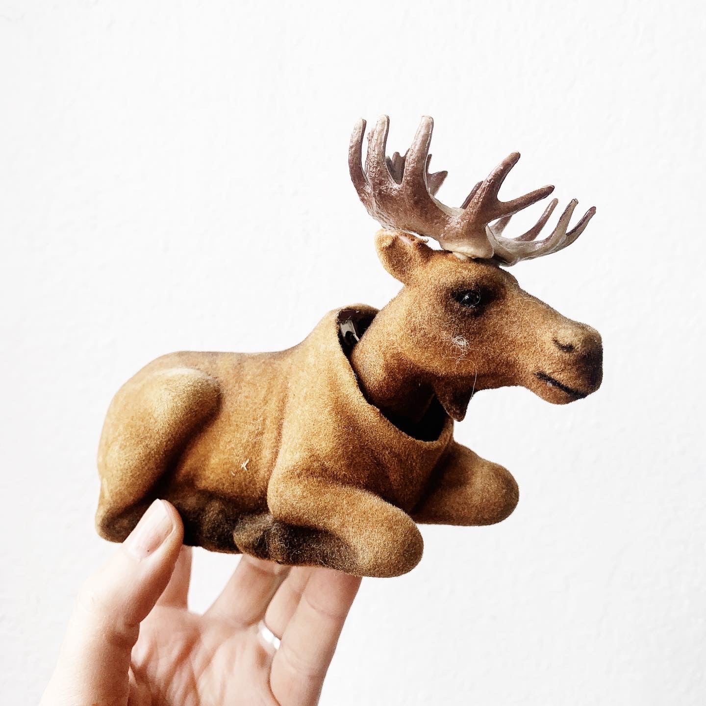 Vintage Flocked Moose