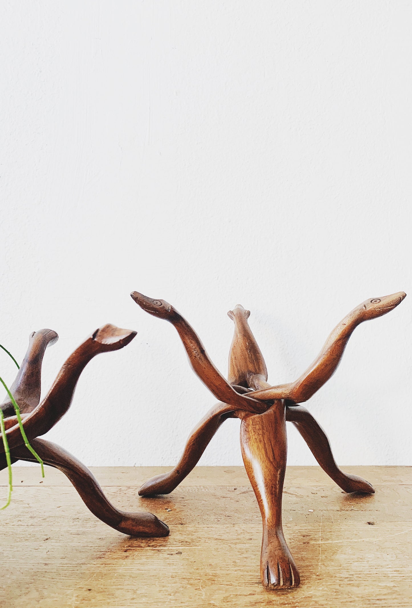 Collapsible Carved Wood Stand