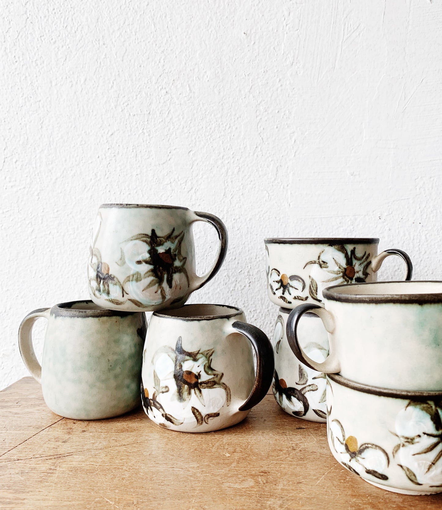 Vintage Ceramic Mug Set Of Six