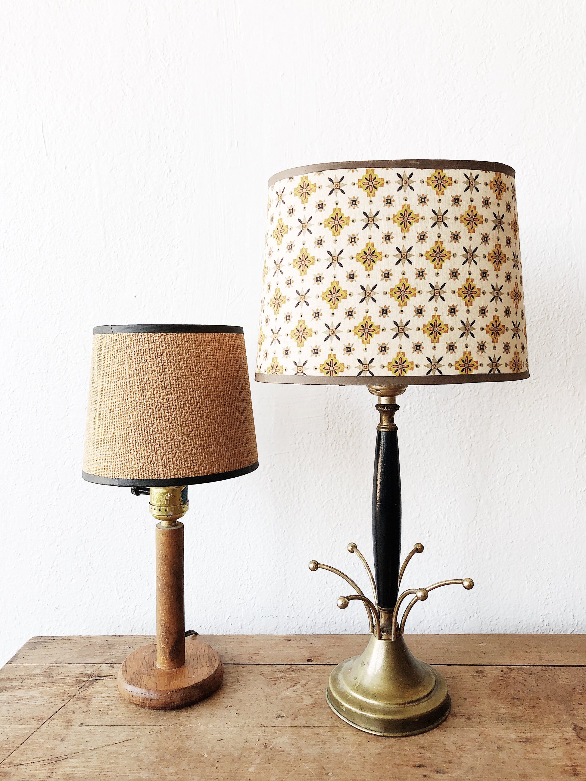 Small Vintage Brass Table Lamp, 1950s