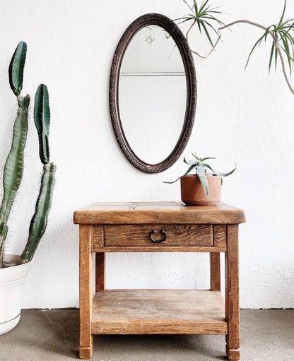 Large Antique Oval Mirror