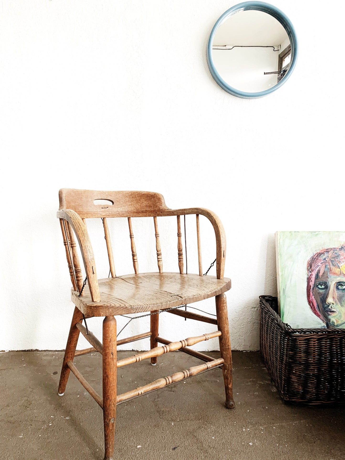 Antique Oak Captains Chair