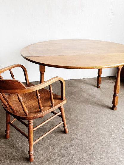 Vintage Round Drop Leaf Table