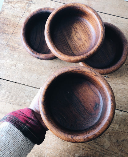 Vintage Teak Bowl Set