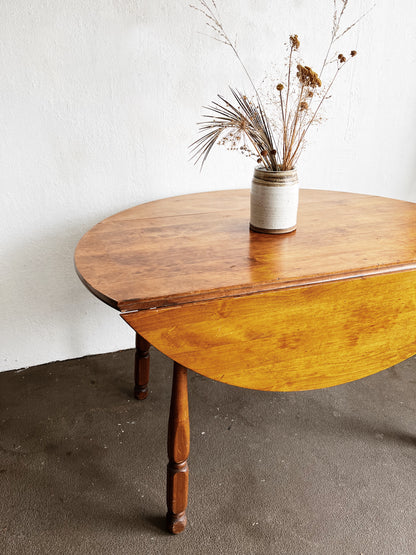 Vintage Round Drop Leaf Table