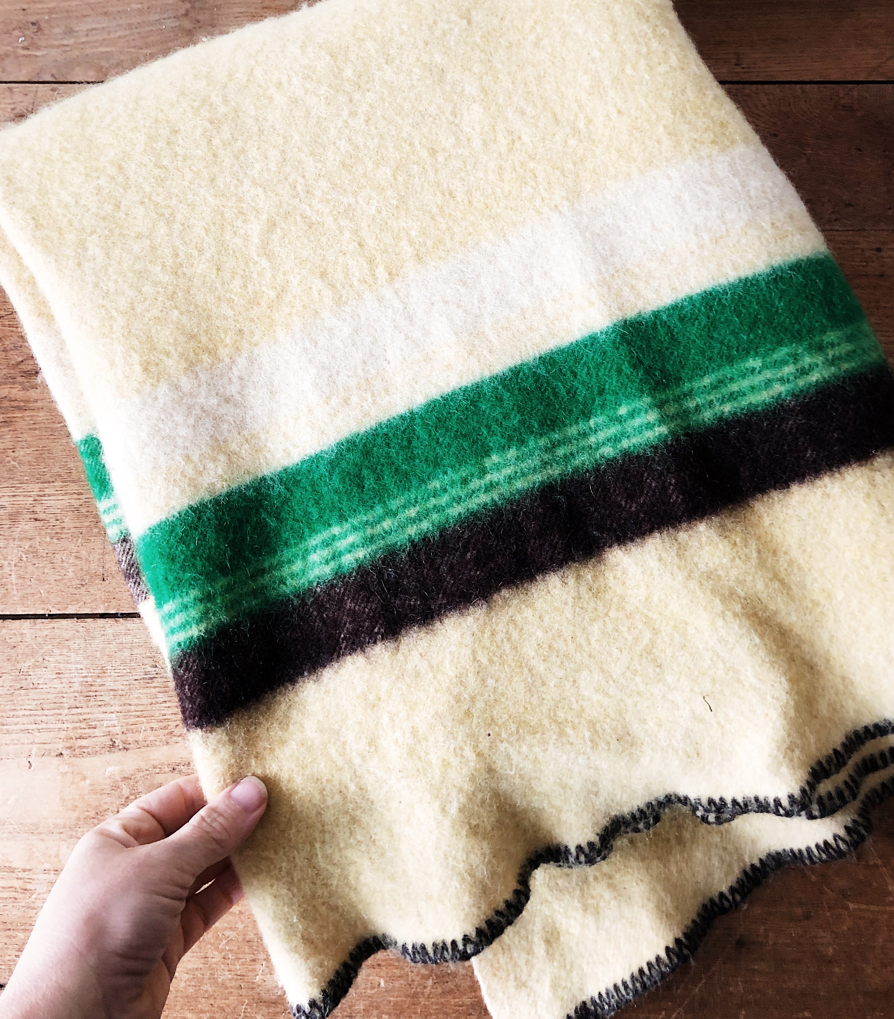 Vintage Felted Wool Blanket