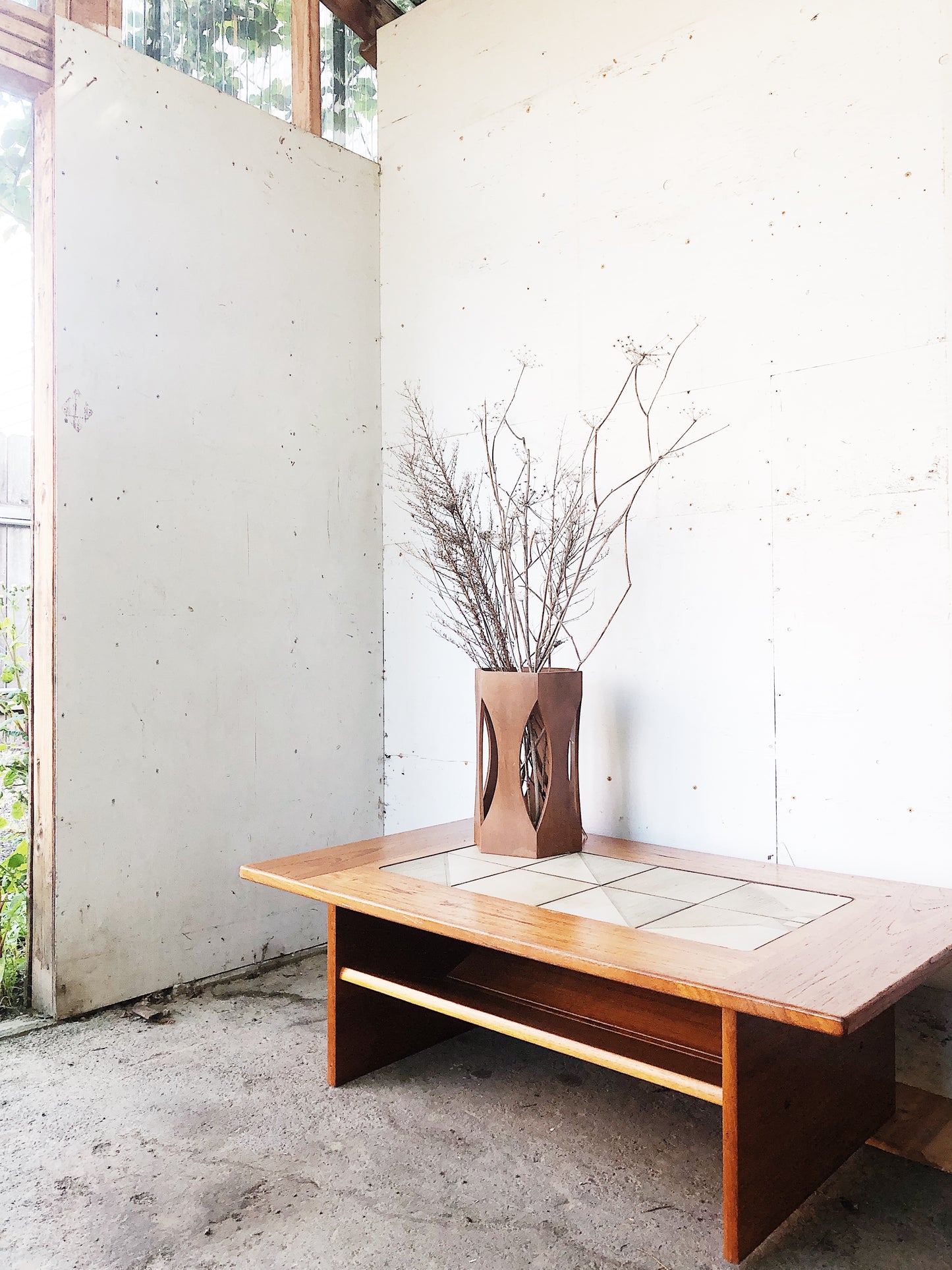 Vintage Danish Modern Ceramic Inlay Table