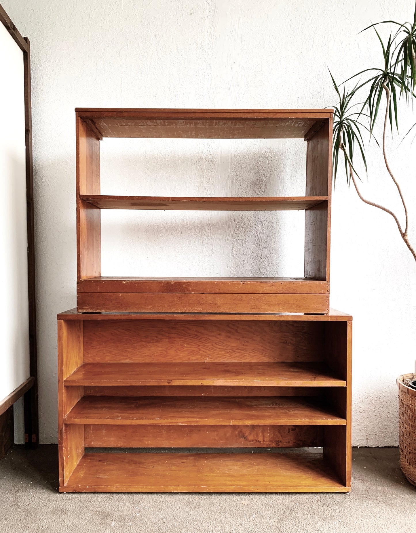 Vintage Solid Wood Low Shelf