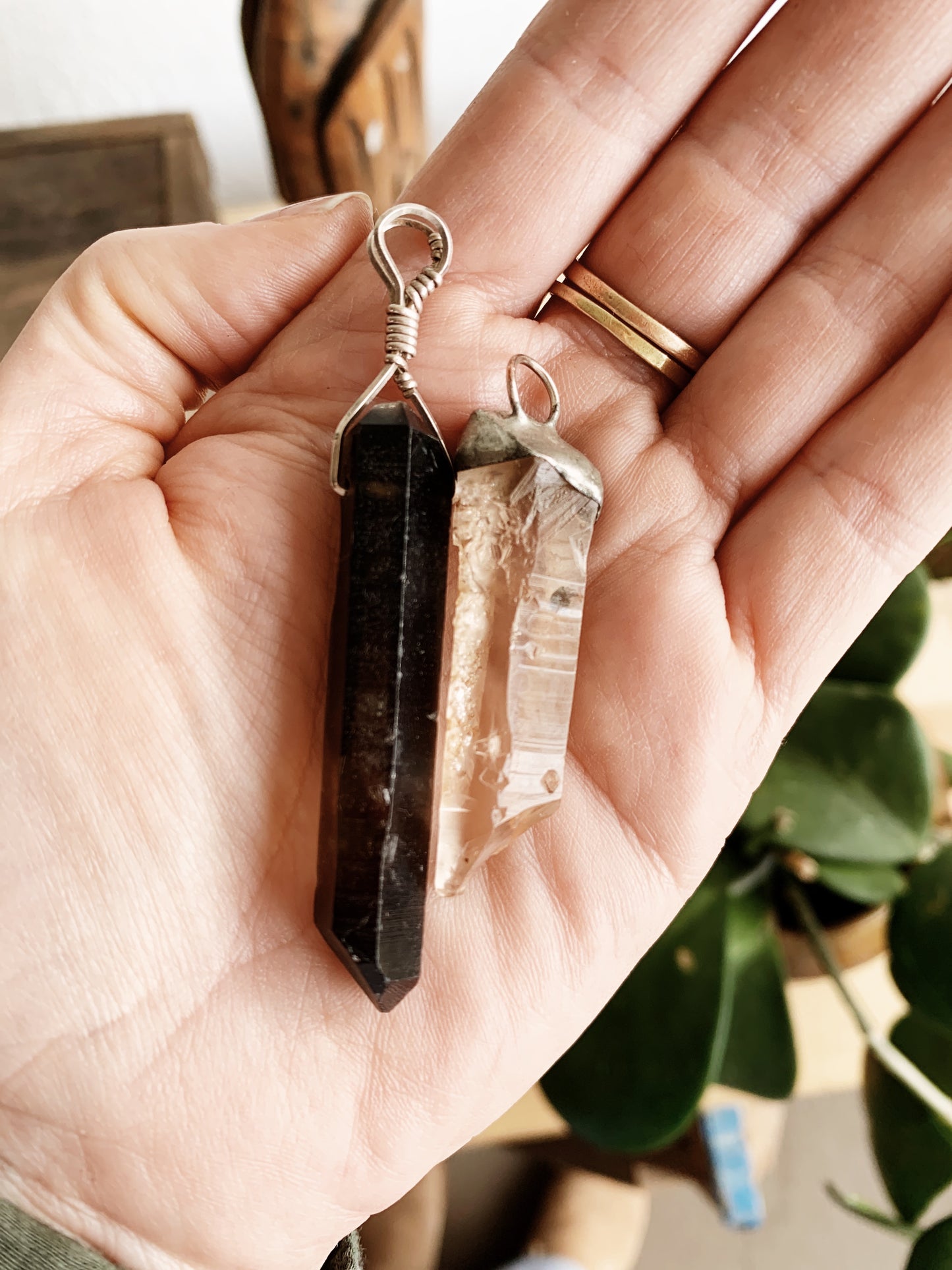 Crystal Pendant - Smoky or Clear Quartz