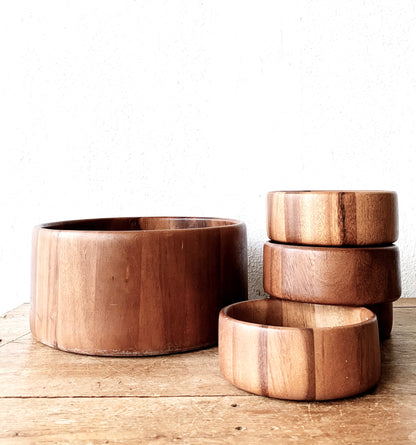 Vintage Teak Salad Bowl Set