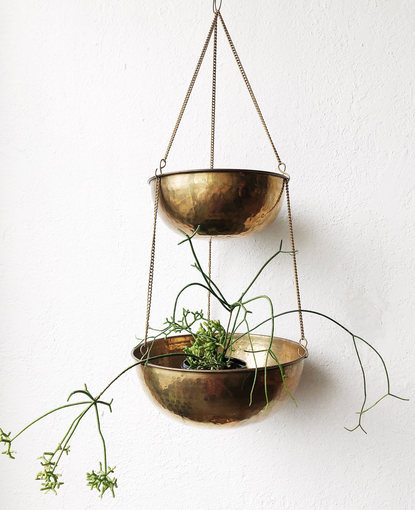 Vintage Brass Hanging Baskets