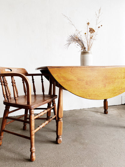 Vintage Round Drop Leaf Table