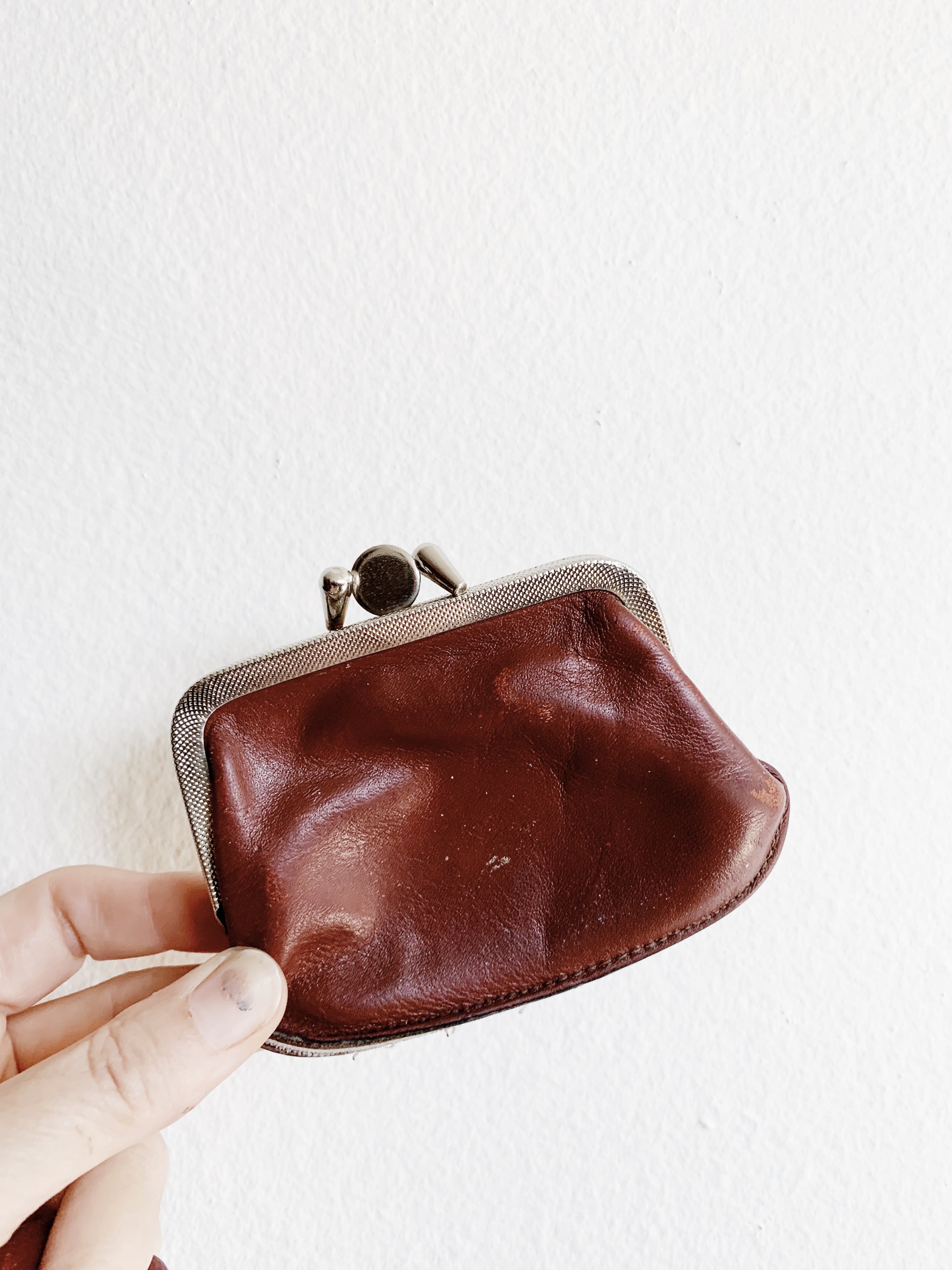 Leather Coin Purse w/Clasp