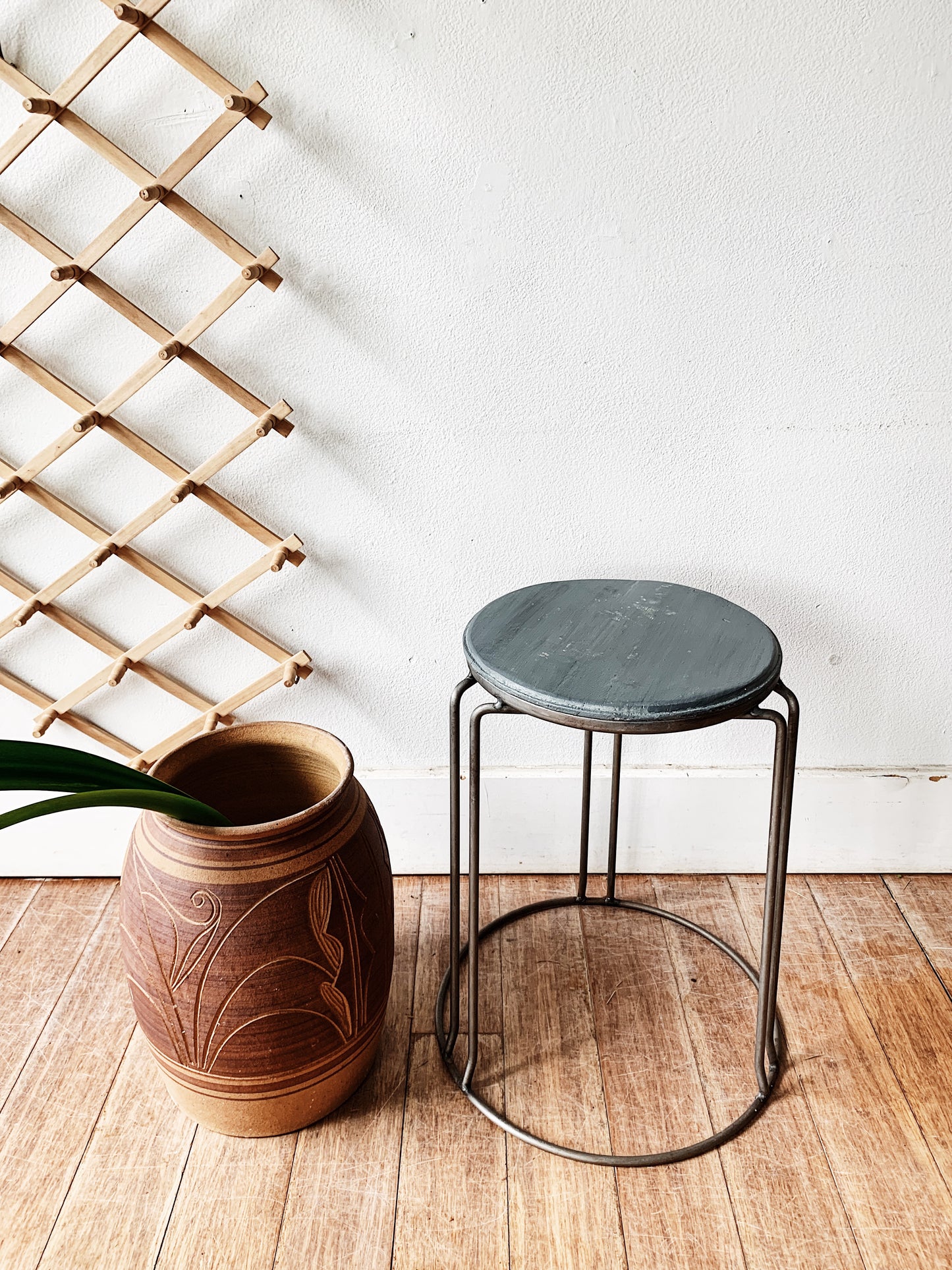 Vintage Iron and Wood Plant Stand