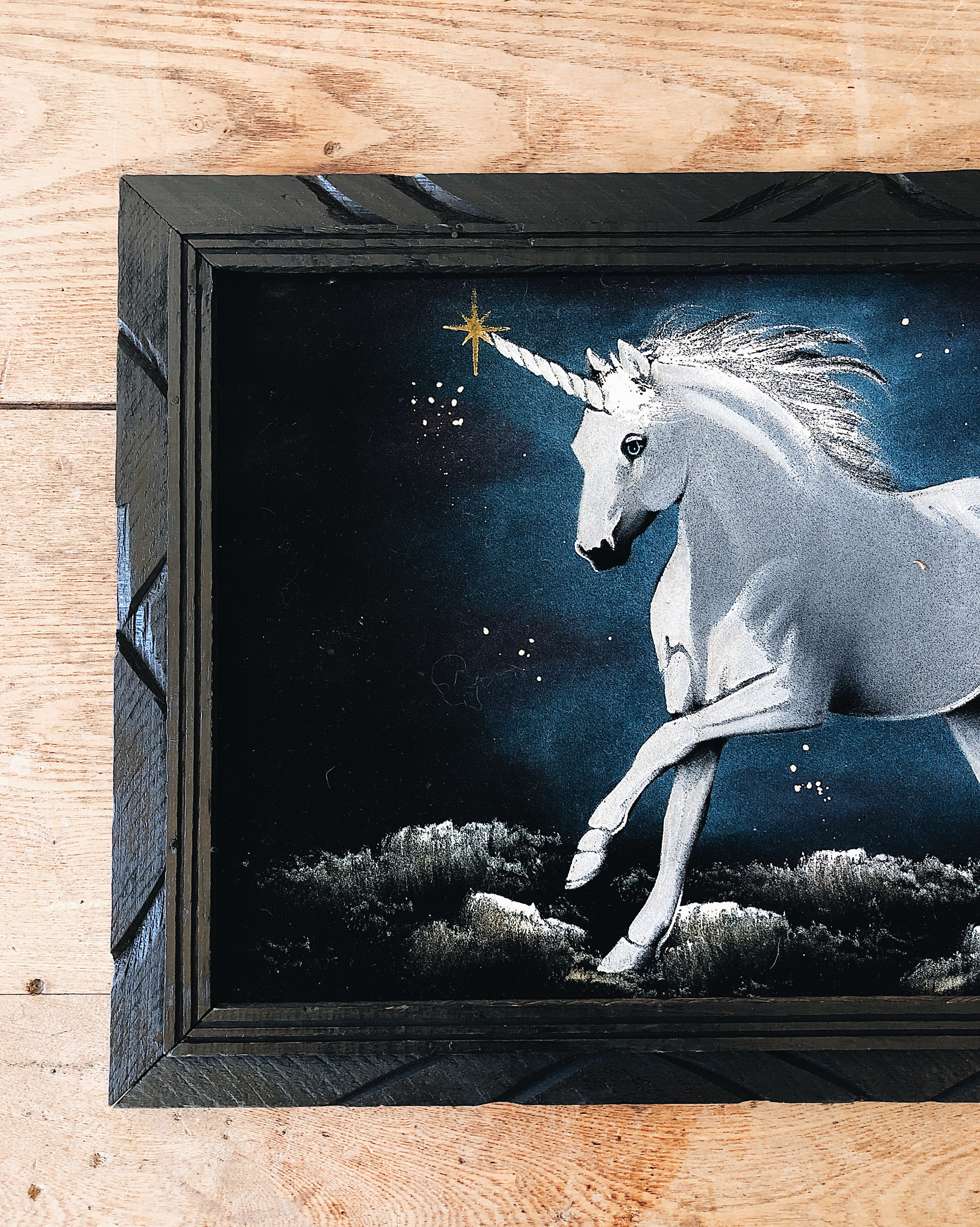 Vintage Velvet Unicorn Art