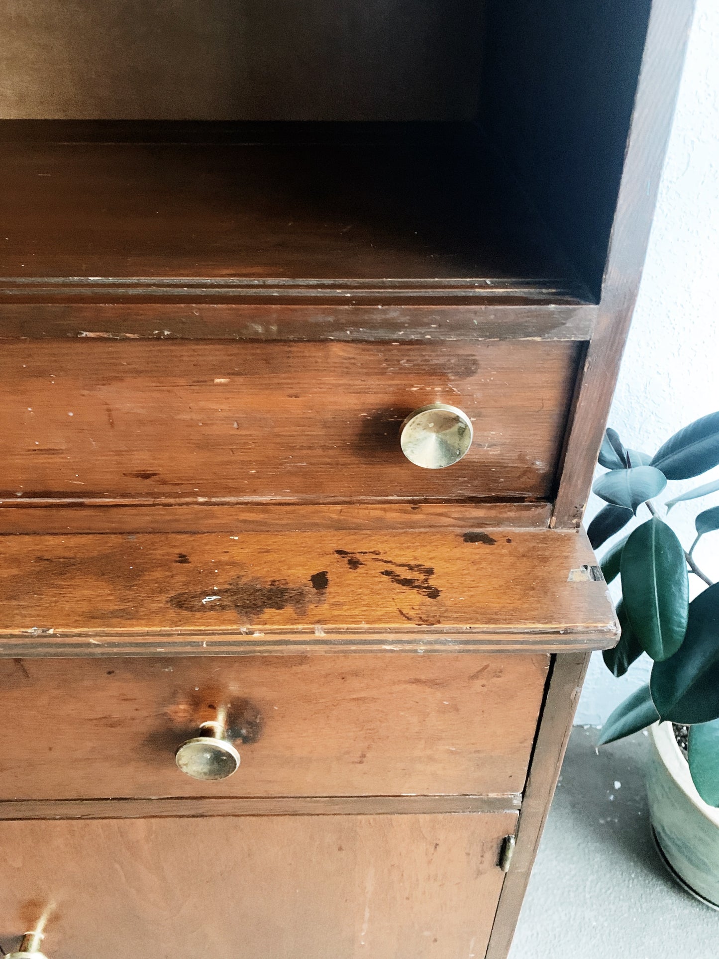 Mid Century Solid Wood Hutch