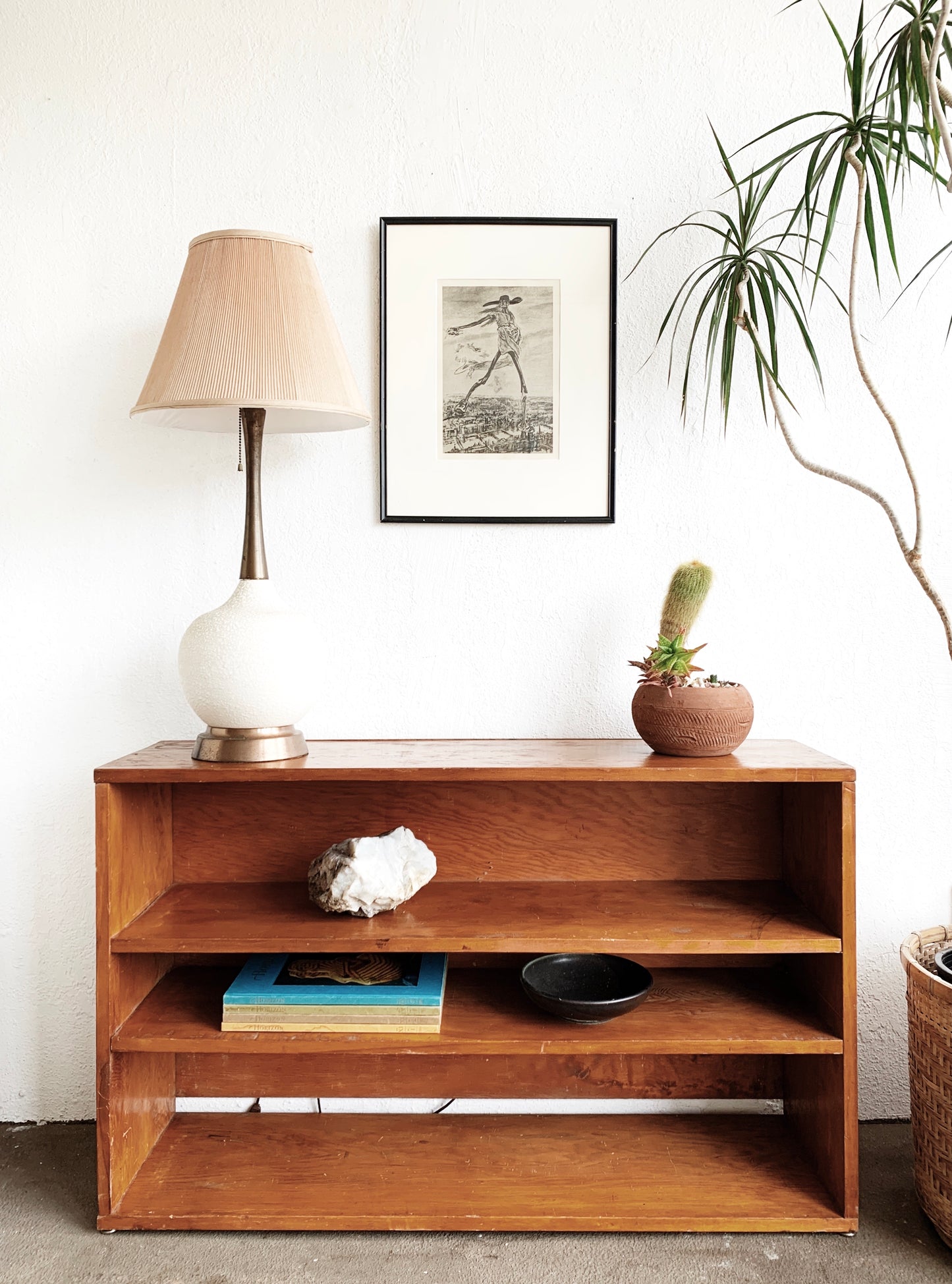 Vintage Solid Wood Low Shelf