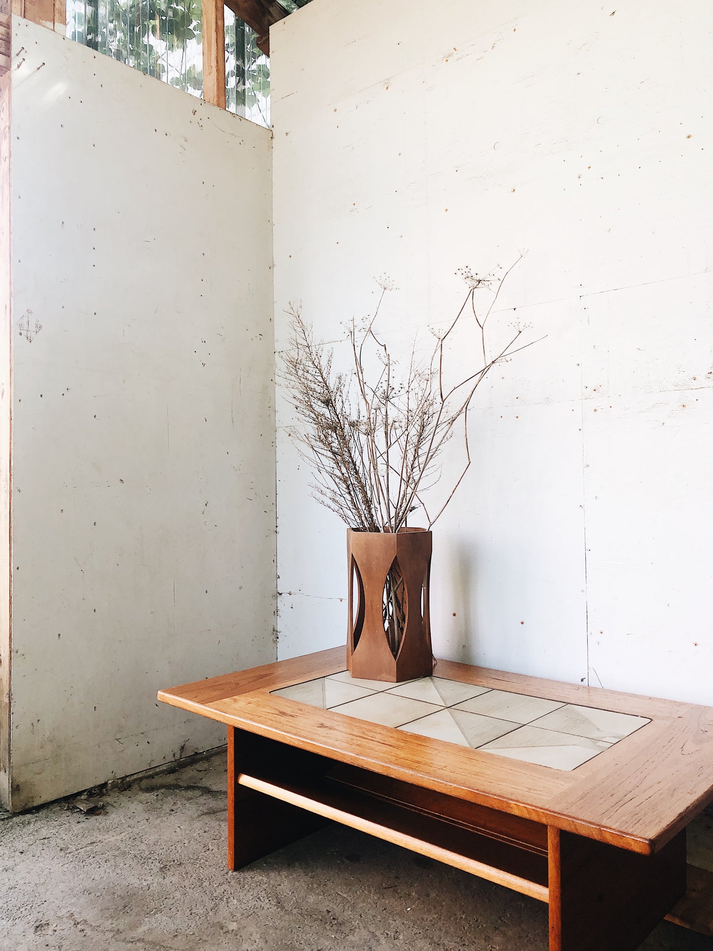 Vintage Danish Modern Ceramic Inlay Table