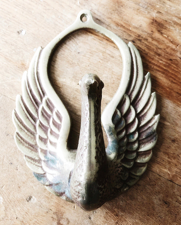 Vintage Brass Swan Hook