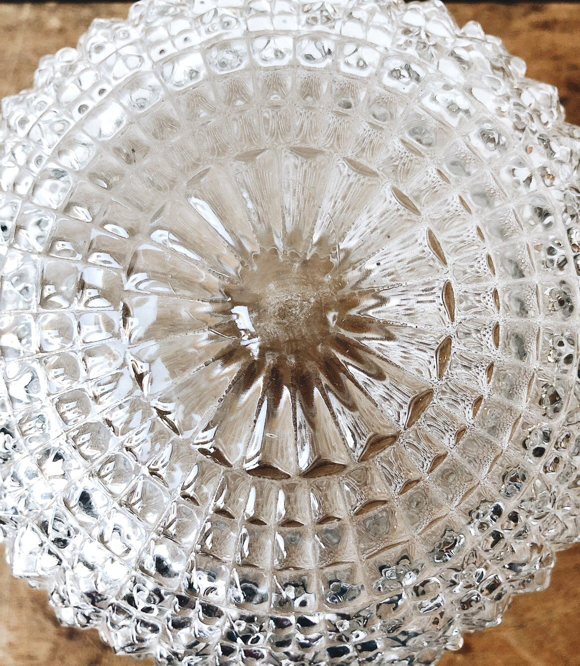 Vintage Cut Glass Globe Lamp Shade