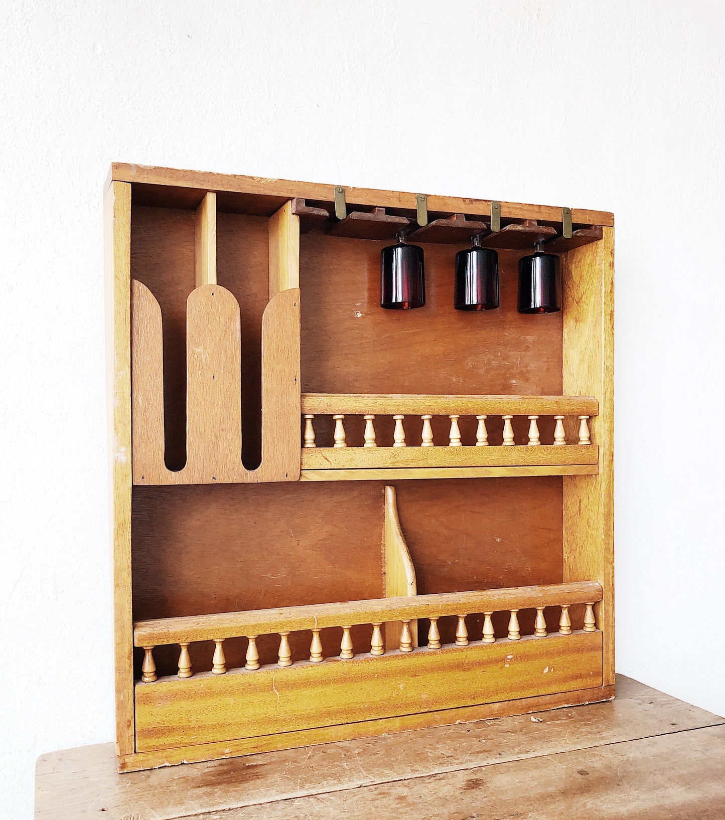 Vintage 1970s Bar or Apothecary Shelf