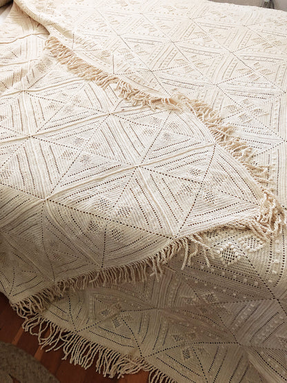 Vintage Cotton Crochet Bedspread