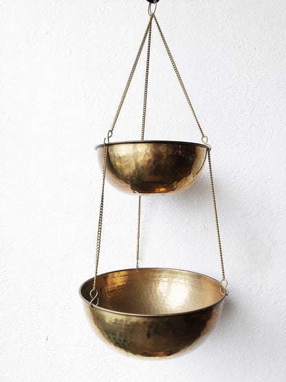 Vintage Brass Hanging Baskets