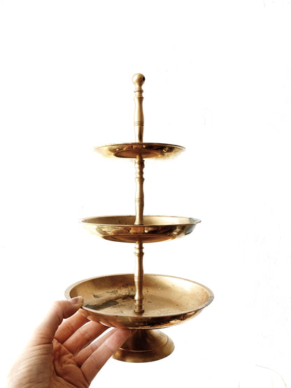 Vintage Tiered Brass Stand