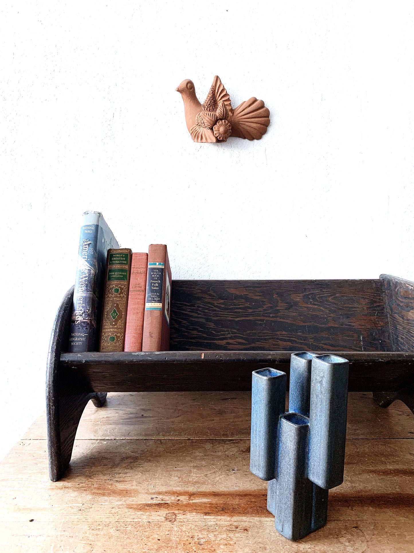 Handmade Vintage Wood Book Rack