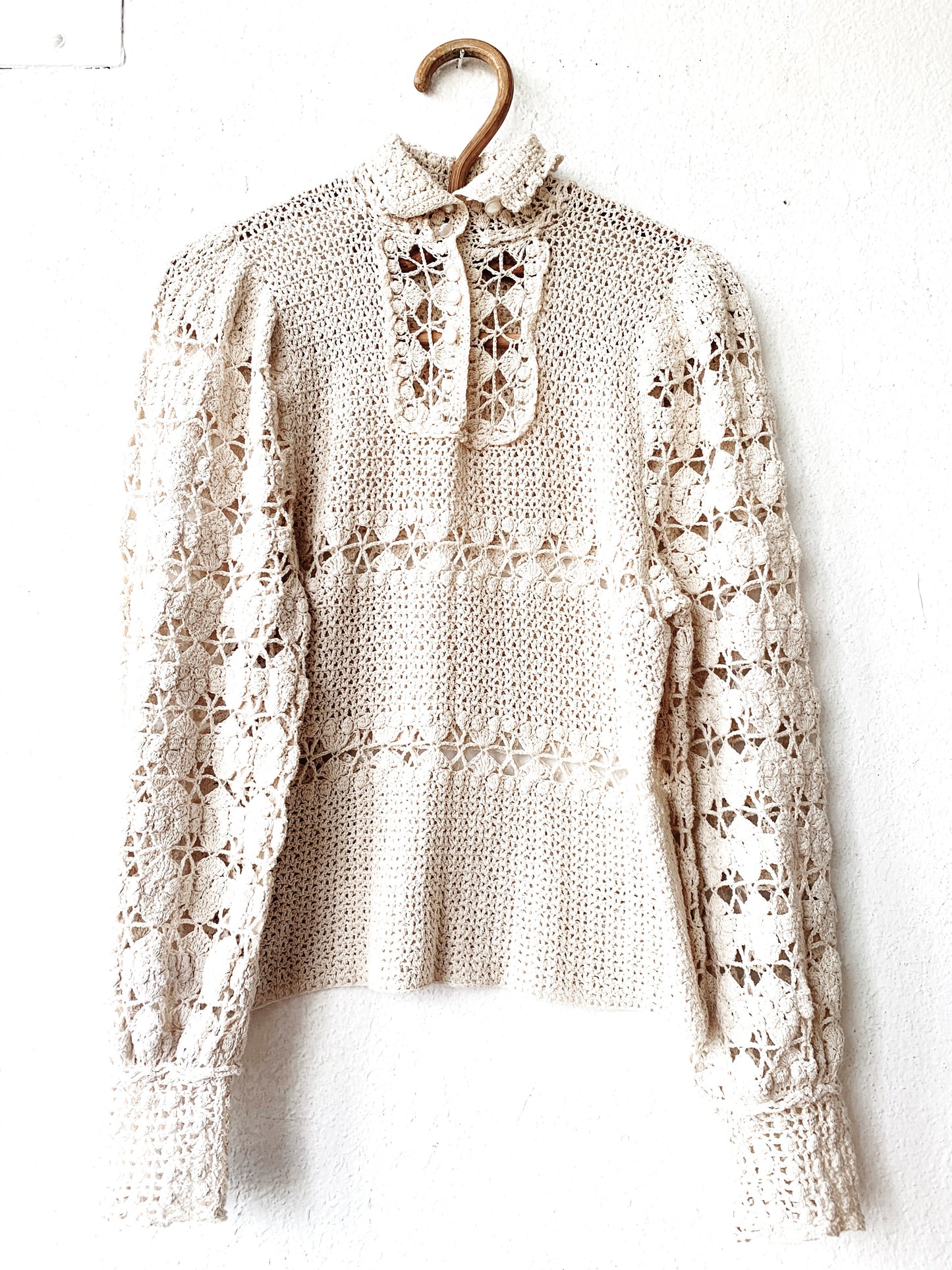 Vintage Cotton Crochet Sweater