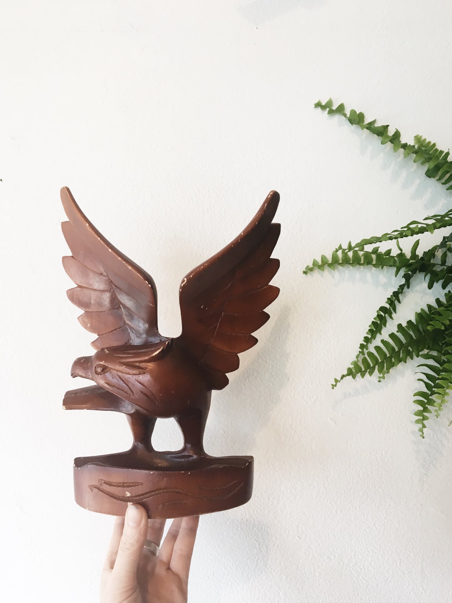 Vintage Wooden Eagle Catchall