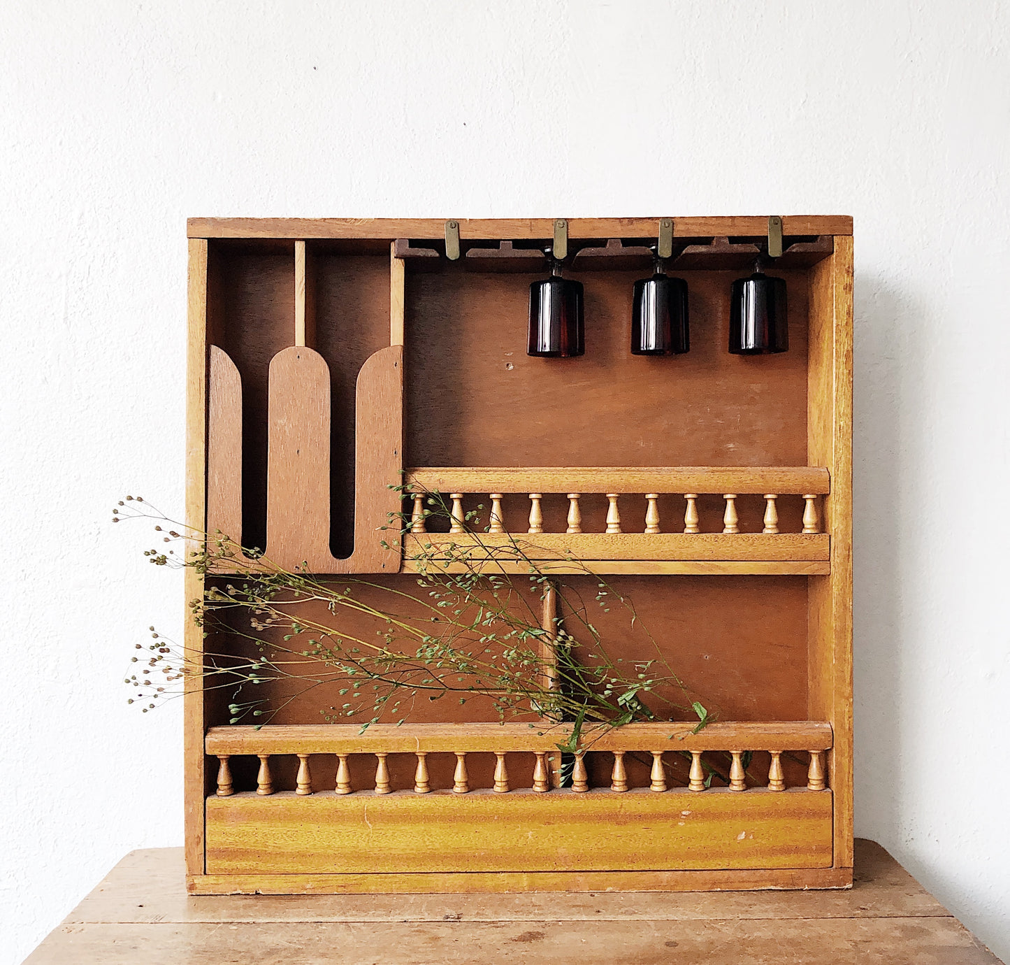 Vintage 1970s Bar or Apothecary Shelf