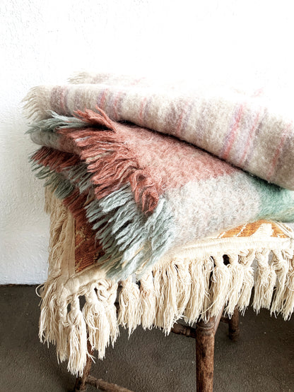 Vintage Plaid Mohair Blanket