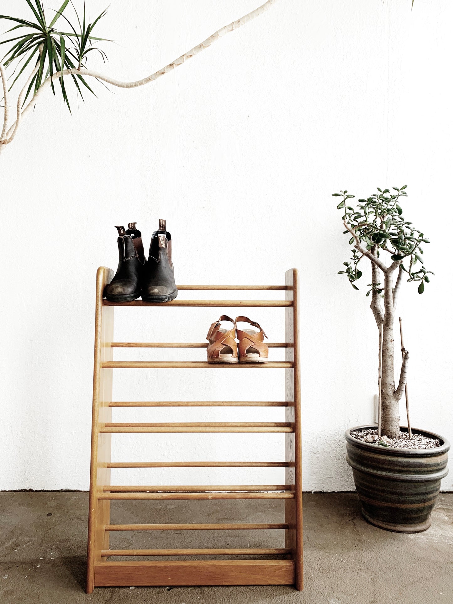 Vintage Solid Wood Shoe Rack