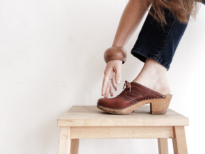 Vintage Leather Clogs