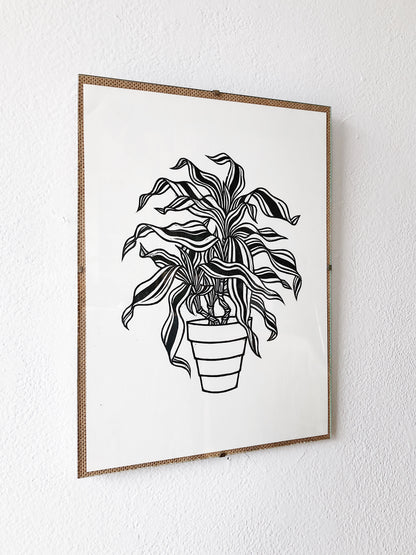 Vintage Woodblock Plant Print