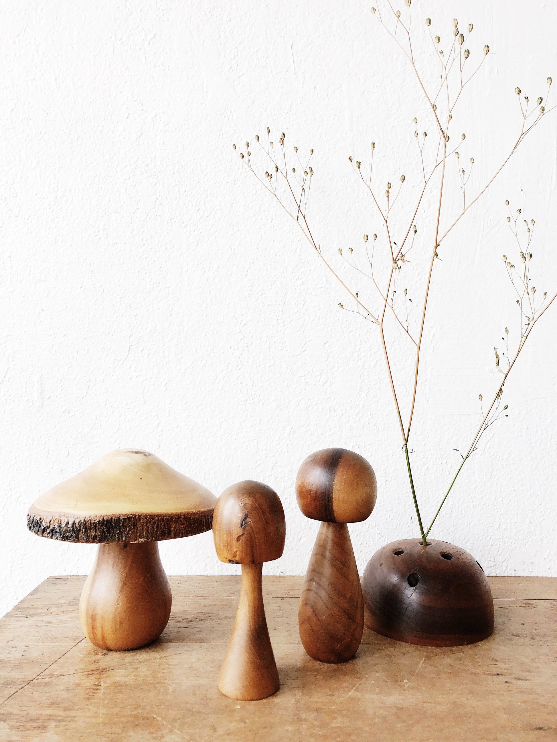 Vintage Turned Wooden Mushrooms – Maven Collective