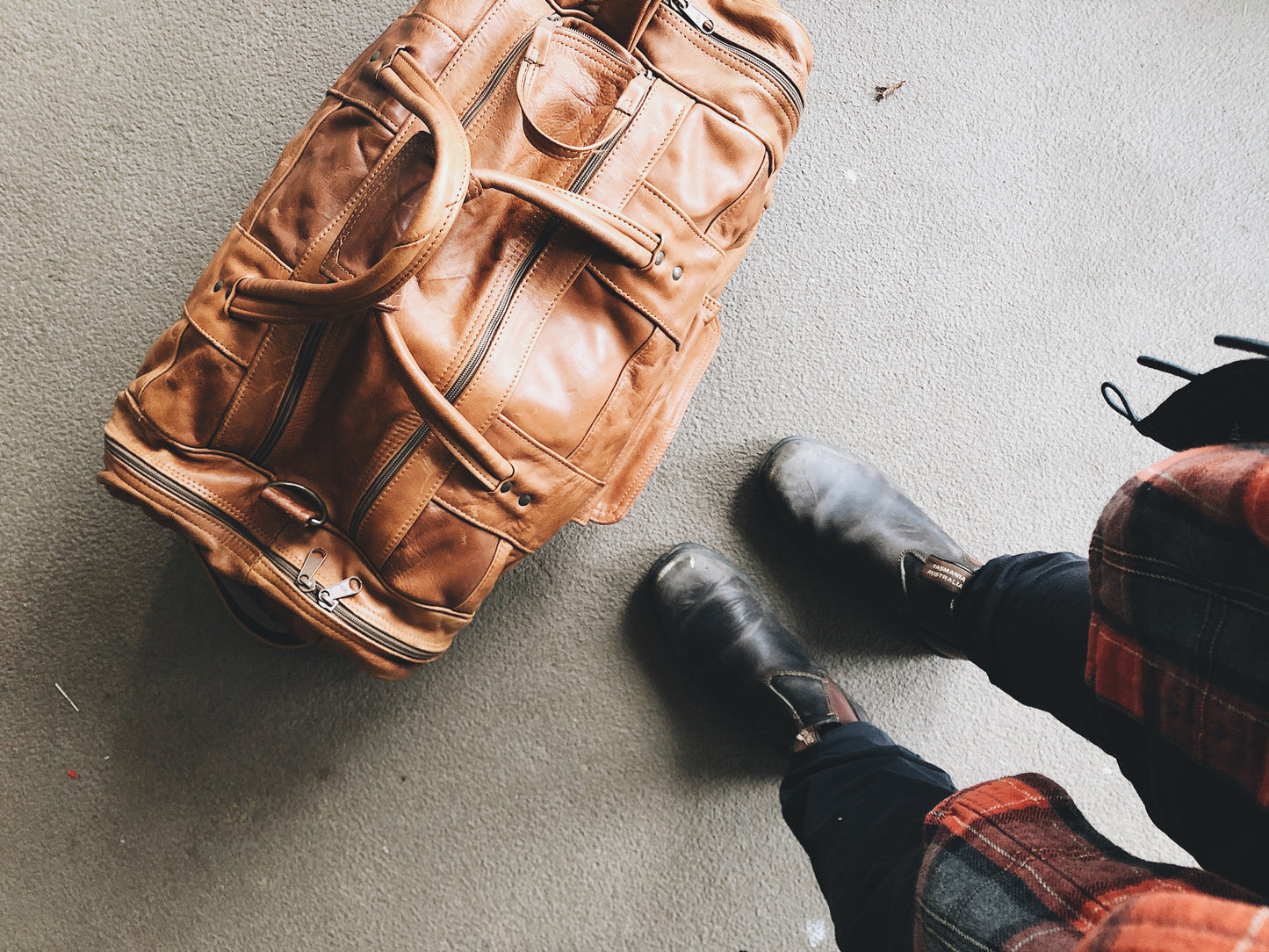 Vintage Leather Duffel Bag